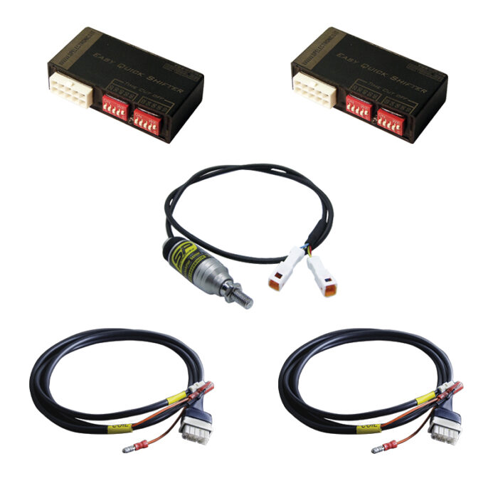 Kit Cambio Elettronico modello EQS PVL con sensore bidirezionale (Push o Pull) per motore Bicilindrico a Carburatore 2T/4T